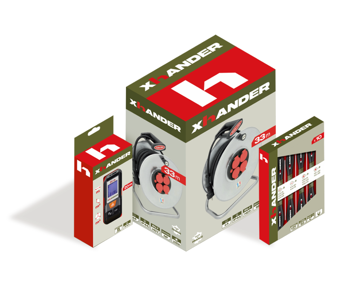 Gammes de produits XHANDER pour les professionnels de la construction : Fournitures bâtiment et outillage, Quincaillerie du bâtiment, Plomberie-Chauffage-Sanitaire, Aménagements extérieurs